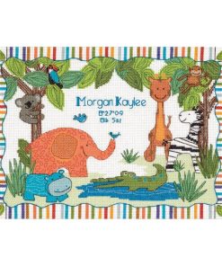 Dimensions 12 x 9 Mod Zoo Birth Record Counted Cross Stitch Kit