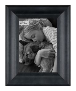5 x 7 Distressed Black Wood Tabletop Picture Frame