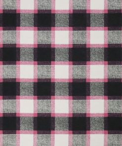 Pink Black Textured Check Super Snuggle Flannel Fabric
