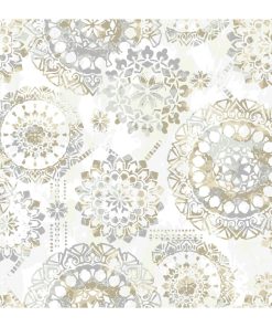 RoomMates Wallpaper Tan   Blue Bohemian