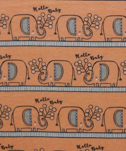 Peach Elephants In Line Super Snuggle Flannel Fabric