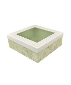 8.5 Bees on White   Green Storage Box With Window Lid by Place   Time