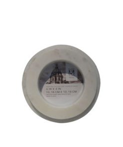 4 White Round Marble Tabletop Picture Frame by Place   Time