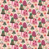 Pink Mushrooms Novelty Cotton Fabric