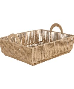 Simplify 15 x 5 Dutch Weave Shelf Storage Basket With Round Handles
