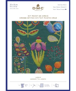 DMC 9 x 13 Emily Peacock Botanical Garden Cross Stitch Kit