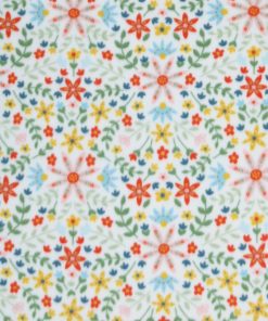 Cute Mirrored Floral on White Anti Pill Plush Fleece Fabric