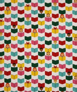Multicolor Book Reading Super Snuggle Flannel Fabric by POP!