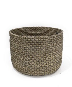 16 Seagrass Woven Basket With Cutout Handle by Place   Time