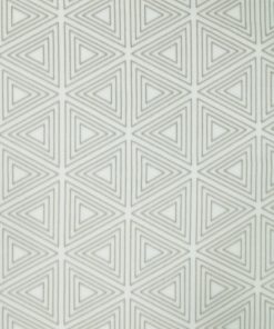 Gray Geometric Triangles on White Anti Pill Fleece Fabric