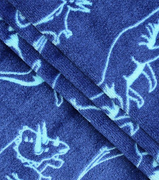Blue Dinosaurs Sew Lush Fleece Fabric - Image 2