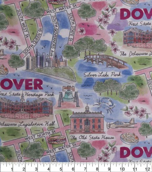 Dover Delaware City Pride Cotton Fabric - Image 2