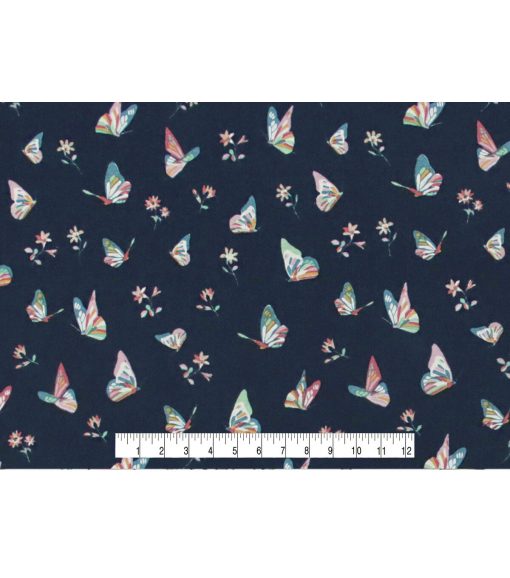 Butterflies   Flowers Super Snuggle Flannel Fabric - Image 4