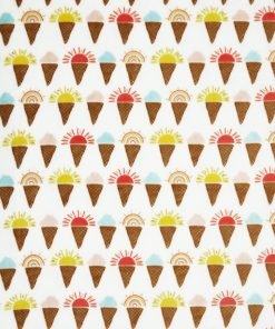 Summer Sunshine   Rainbow Cones On White Sew Lush Fleece Fabric
