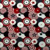 Red   Blue Fans Patriotic Cotton Fabric