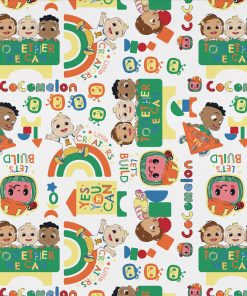 Cocomelon Tossed Let s Build Kids Cotton Fabric