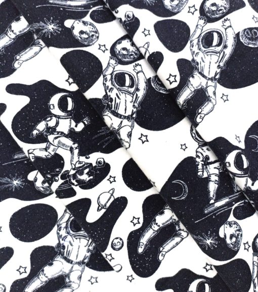 Skateboarding Astronaut Super Snuggle Flannel Fabric - Image 2