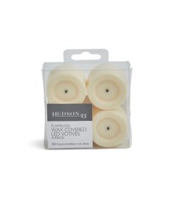 Flameless Cream Mini LED Wax Votive Candles 4pk