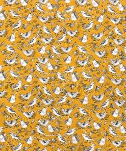 Bird On Mustard Super Snuggle Flannel Fabric