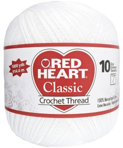 Red Heart 1000yds White Cotton Crochet Thread
