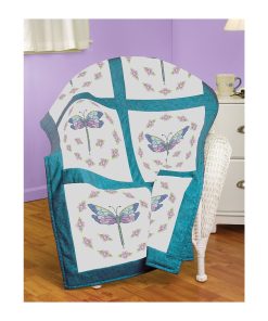Janlynn 18 Dragonfly Quilt Block Stamped Cross Stitch Kit 6pk