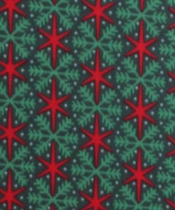 Red   Green Snowflakes Blizzard Fleece Fabric