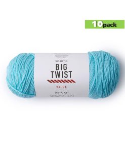 10pk Solid Aqua Medium Weight Acrylic 380yd Value Yarn by Big Twist