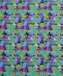Landscape Leaves on Blue Super Snuggle Flannel Fabric