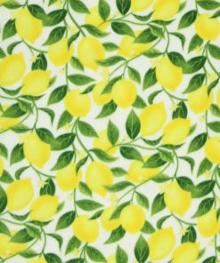 Yellow Bold Summer Lemon Branches Anti Pill Plush Fleece Fabric