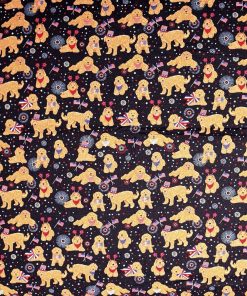 Patriotic Golden Doodles Cotton Fabric
