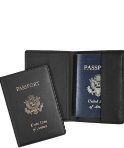 Leather Foil-Stamped RFID Blocking Passport Jacket
