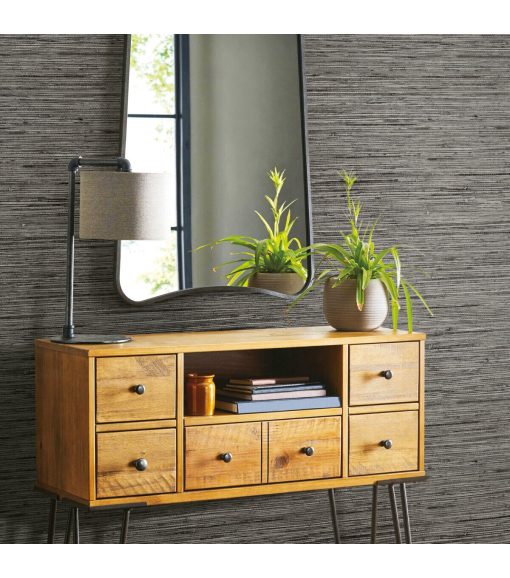 RoomMates Wallpaper Grey Grasscloth - Image 3
