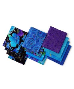 18 x 22 Hi Fashion Batik Metallic Cotton Fabric Quarter Bundles 12pc