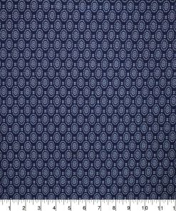 Dotted Circles on Navy Quilt Cotton Fabric by Quilter s Showcase