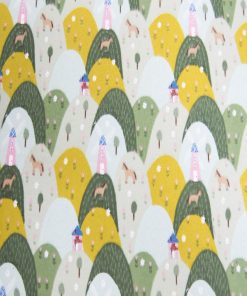 Gray Windmill Mountains Super Snuggle Flannel Fabric