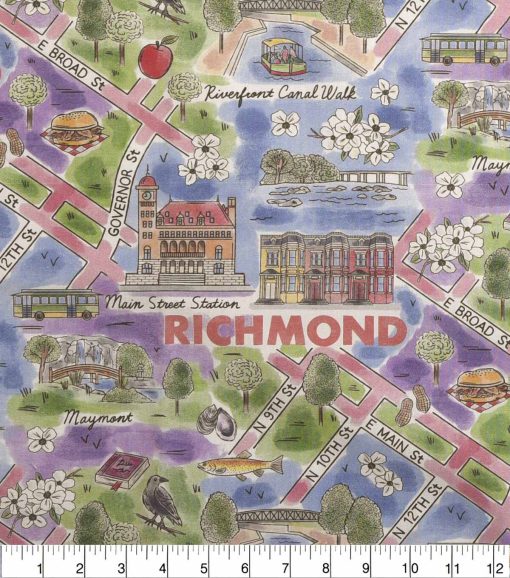 Richmond Virginia City Pride Cotton Fabric - Image 2