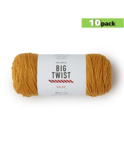 10pk Solid Mustard Medium Weight Acrylic 380yd Value Yarn by Big Twist