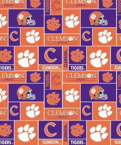 Clemson University Tigers Fleece Fabric Block