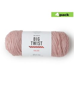 4pk Solid Light Rose Medium Weight Acrylic 380yd Value Yarn by Big Twist