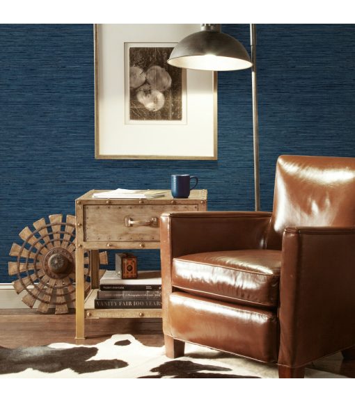 RoomMates Wallpaper Blue Grasscloth - Image 2