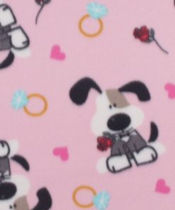Bachelor Dogs on Pink Blizzard Fleece Fabric