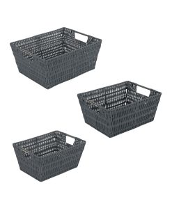 Simplify 3pk Rattan Storage Baskets