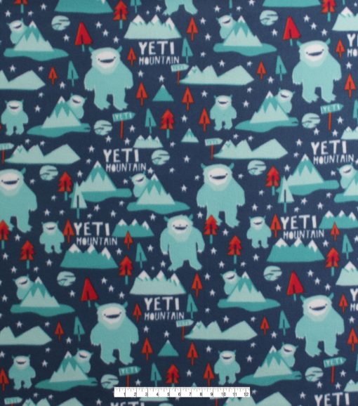 Happy Yetis Blizzard Fleece Fabric - Image 2
