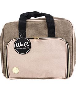 We R Memory Keepers Taupe   Pink Crafter s Shoulder Bag
