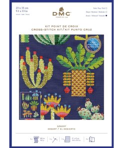 DMC 9 x 13 Emily Peacock Botanical Desert Cross Stitch Kit