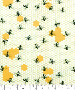 Bees on Honeycomb Quilt Cotton Fabric by Keepsake Calico