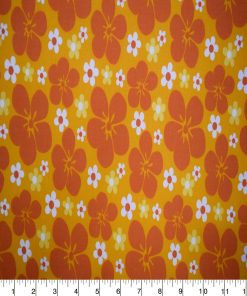 Orange   White Floral Quilt Cotton Fabric by Quilter s Showcase