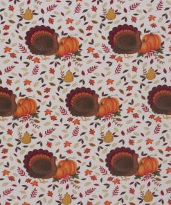 Turkeys   Pumpkins Harvest Cotton Fabric