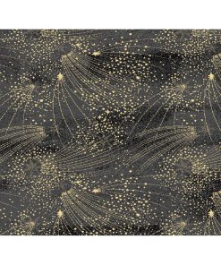 Celestial Stars Black Quilt Metallic Cotton Fabric by Keepsake Calico