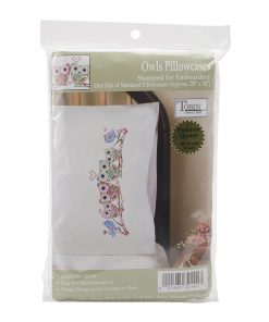 Tobin 30 x 20 Owls Stamped Embroidery Pillowcases 2pk